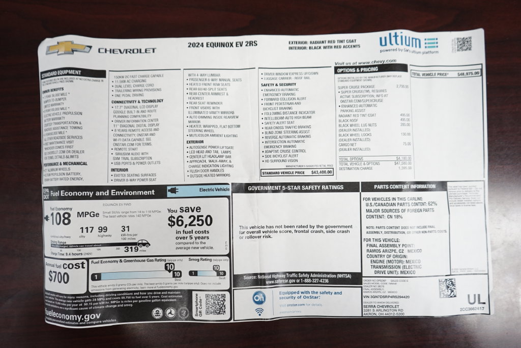 Used 2024 Chevrolet Equinox EV RS w/ Active Safety Package 3 FWD image 63