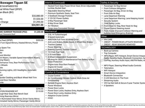 Used 2023 Volkswagen Tiguan SE w/ Panoramic Sunroof Package AWD/4WD image 29