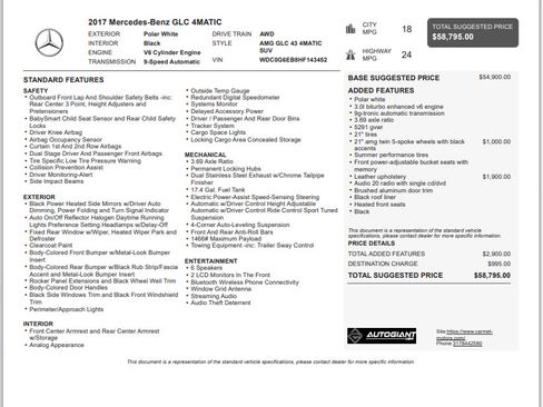 Used 2017 Mercedes-Benz GLC 43 AMG 4MATIC image 3