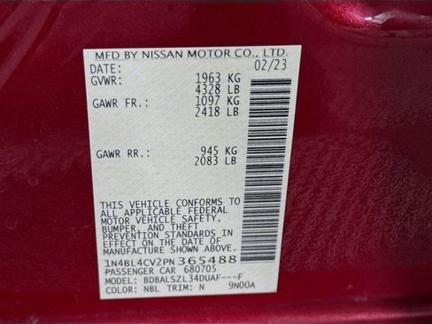 Certified 2023 Nissan Altima 2.5 SR w/ SR Premium Package FWD image 36