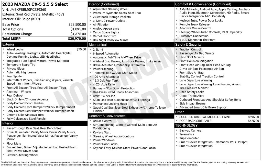 Certified 2023 MAZDA CX-5 AWD 2.5 S w/ Select Package image 10