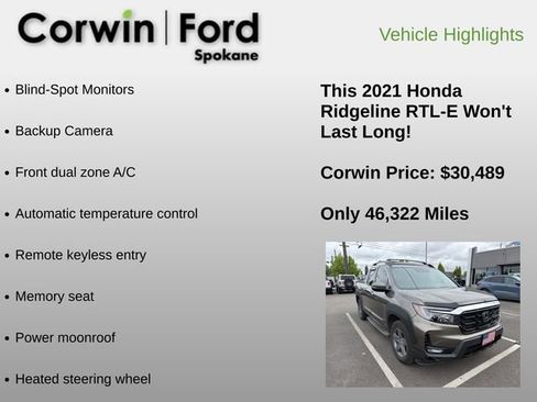 Used 2021 Honda Ridgeline RTL-E image 6