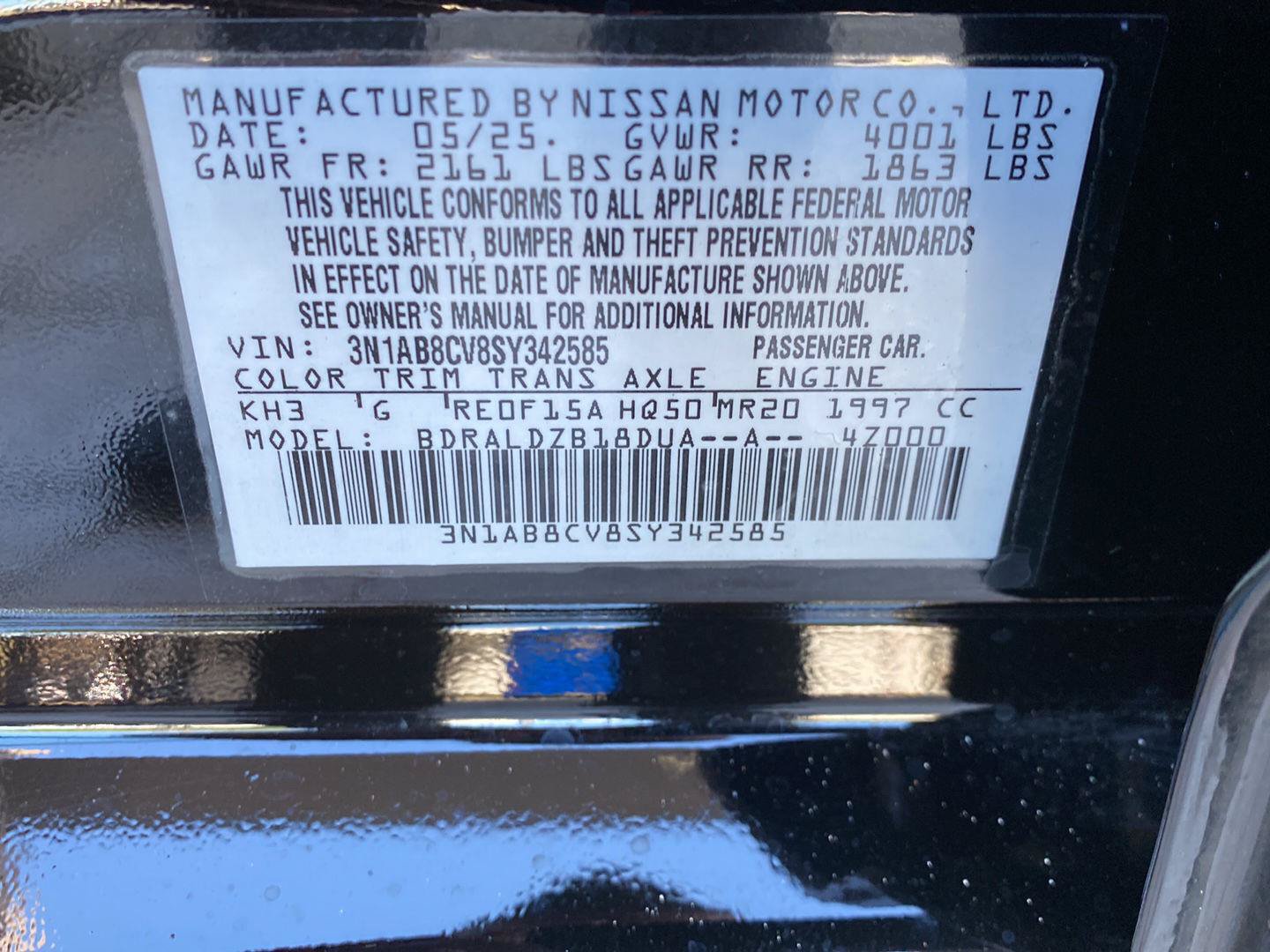 Certified 2025 Nissan Sentra SV w/ Trunk Package FWD image 15