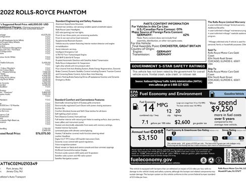 Used 2022 Rolls-Royce Phantom Sedan w/ The Phantom Package RWD image 6