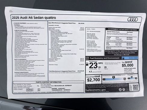 Used 2026 Audi A6 Premium Plus AWD/4WD image 9