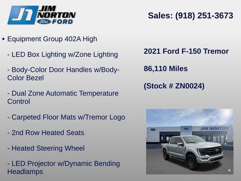 Used 2021 Ford F150 Tremor w/ Equipment Group 402A High AWD/4WD image 31