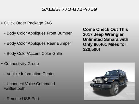 Used 2017 Jeep Wrangler Unlimited Sahara w/ Connectivity Group image 5