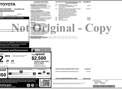 Used 2024 Toyota Tacoma TRD Sport w/ TRD Sport Upgrade Package RWD image 53