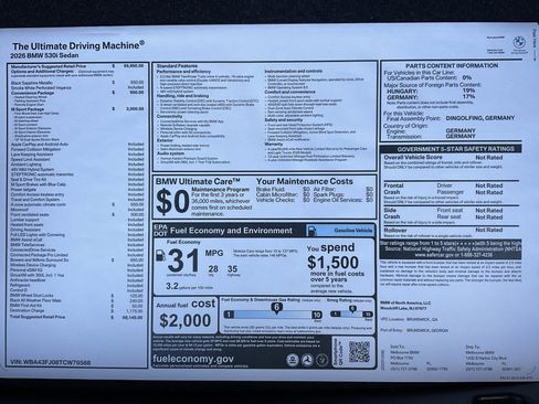 New 2026 BMW 530i 530i w/ M Sport Package image 36