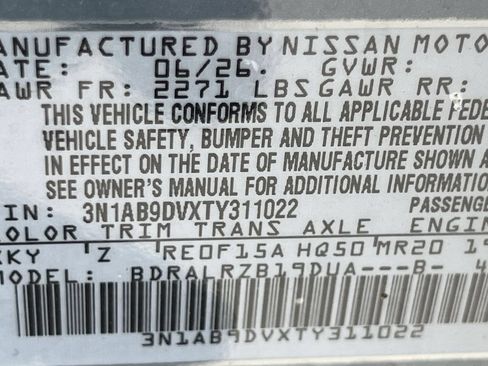 New 2026 Nissan Sentra SR w/ Floor Mat Package FWD image 15