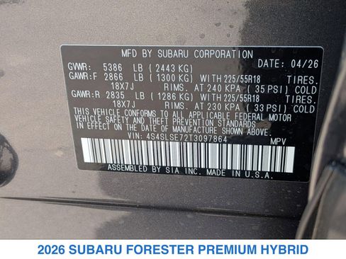 New 2026 Subaru Forester Sport AWD/4WD image 32