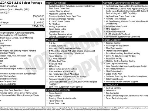 Used 2025 MAZDA CX-5 AWD 2.5 S w/ Select Package image 2