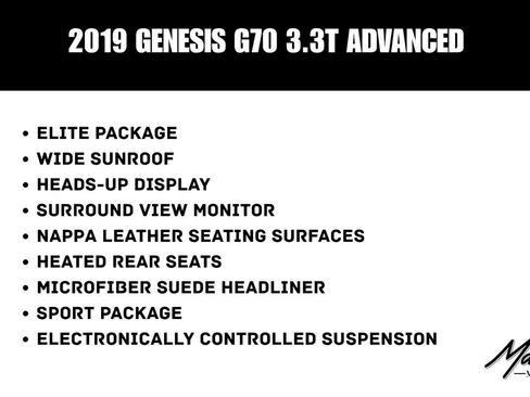 Used 2019 Genesis G70 3.3T Advanced w/ Sport Package image 2
