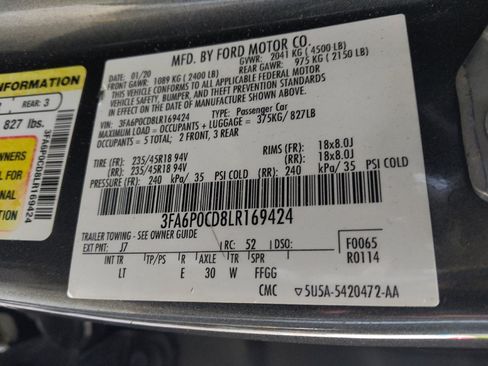Used 2020 Ford Fusion SEL FWD image 33