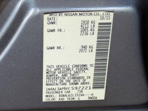 Used 2015 Nissan Altima 2.5 SV w/ Convenience Package image 25