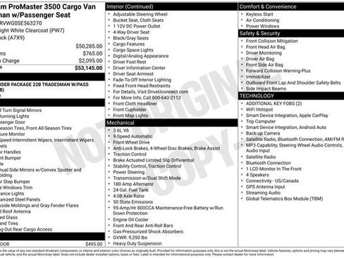 New 2025 RAM ProMaster 3500 FWD image 22