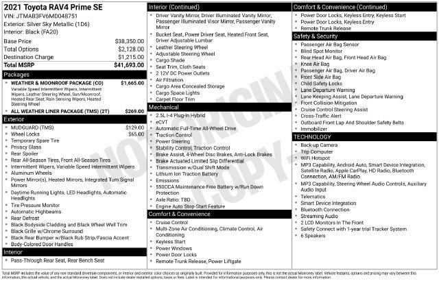 Used 2021 Toyota RAV4 SE w/ Weather & Moonroof Package AWD/4WD image 9