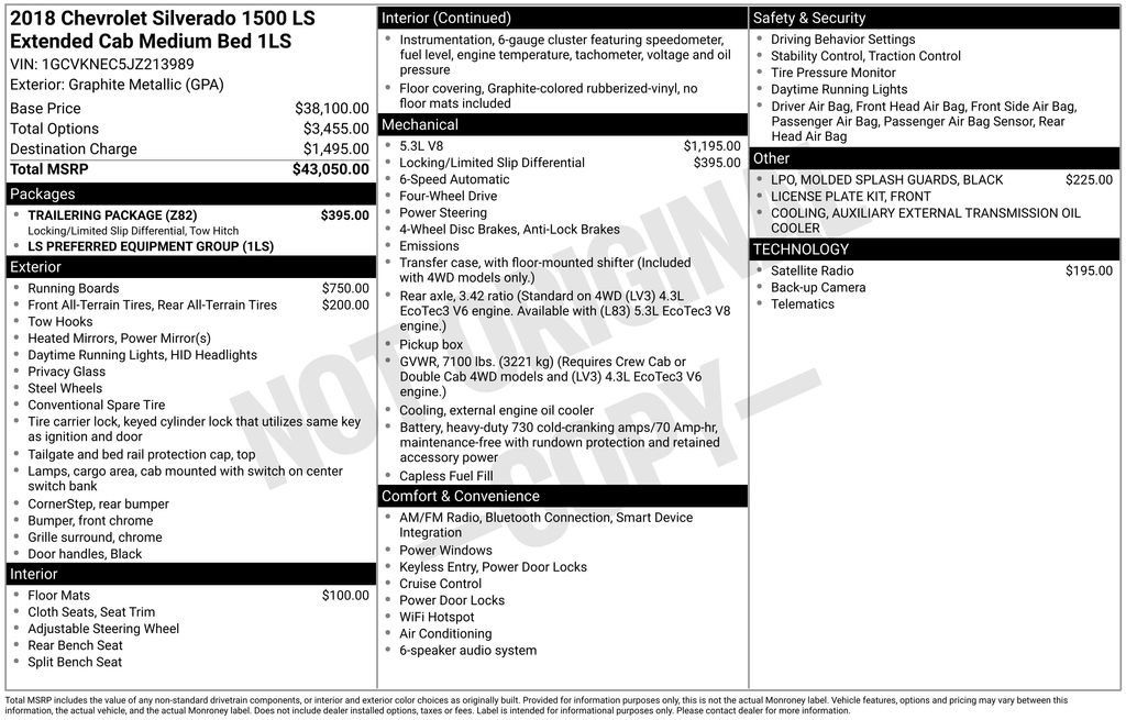 Used 2018 Chevrolet Silverado 1500 LS w/ Trailering Package AWD/4WD image 6