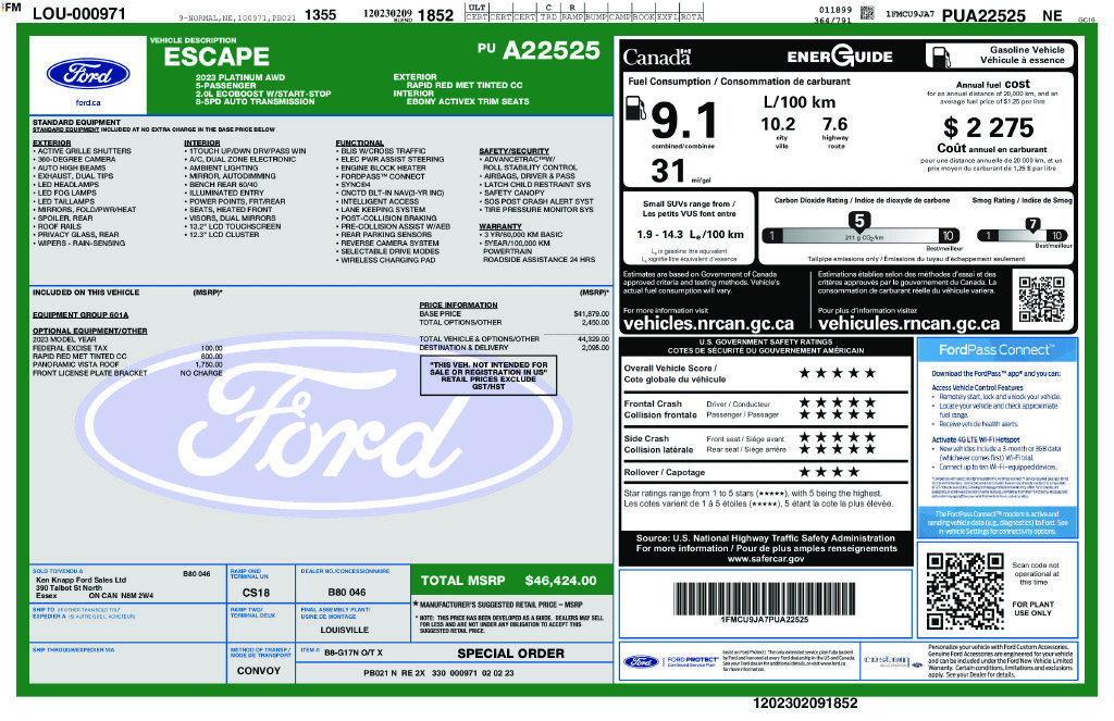 Used 2023 Ford Escape Platinum AWD/4WD image 28