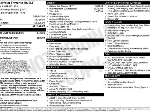 Used 2023 Chevrolet Traverse RS w/ LPO, Floor Liner Package AWD/4WD image 32