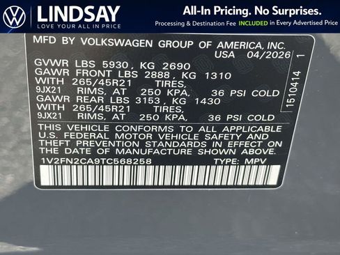New 2026 Volkswagen Atlas SEL Premium R-Line AWD/4WD image 23