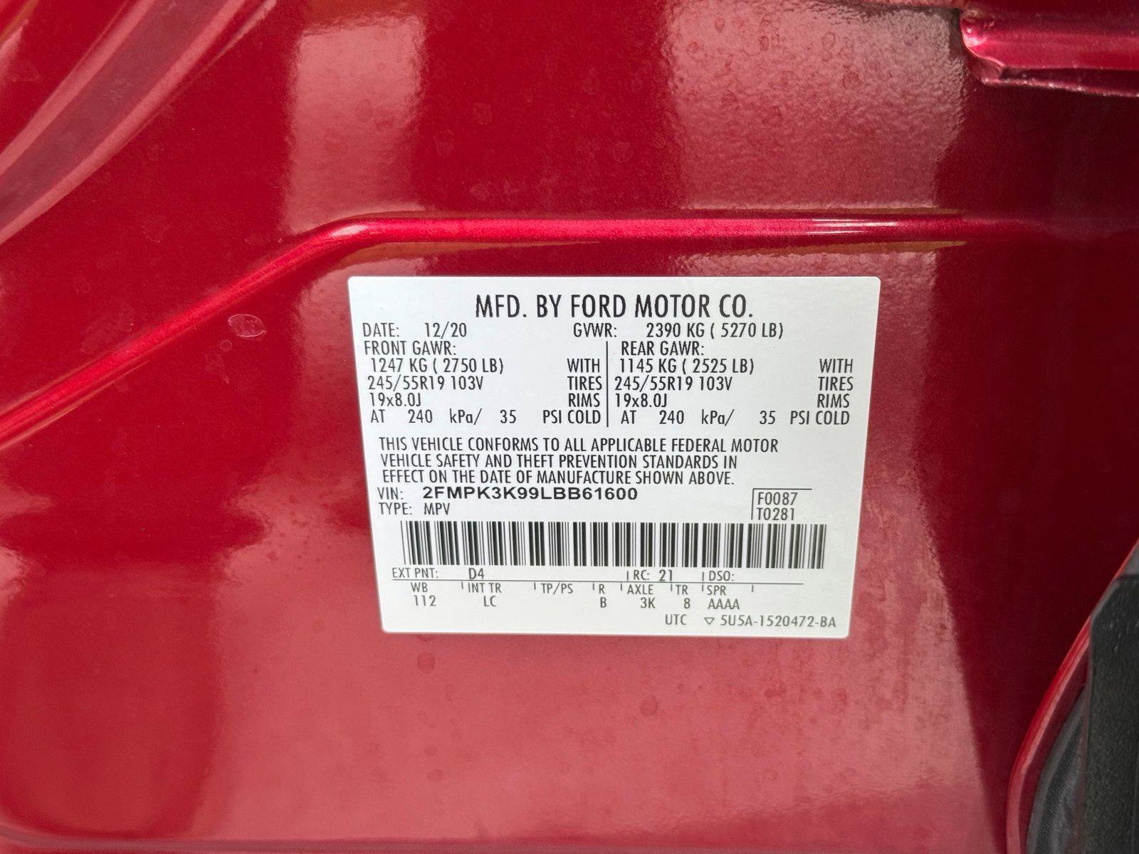 Used 2020 Ford Edge Titanium FWD image 55