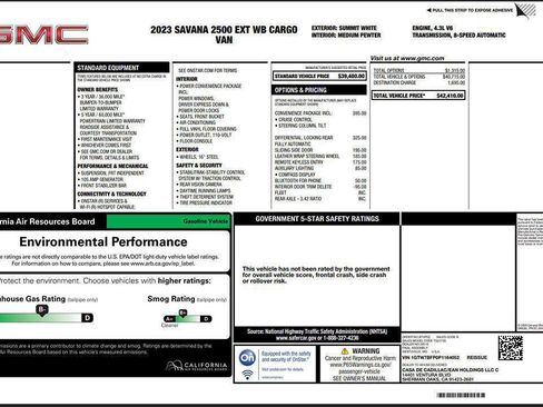 Used 2023 GMC Savana 2500 Extended w/ Driver Convenience Package image 8