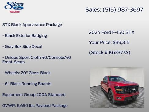 Certified 2024 Ford F150 STX w/ STX Black Appearance Package AWD/4WD image 8