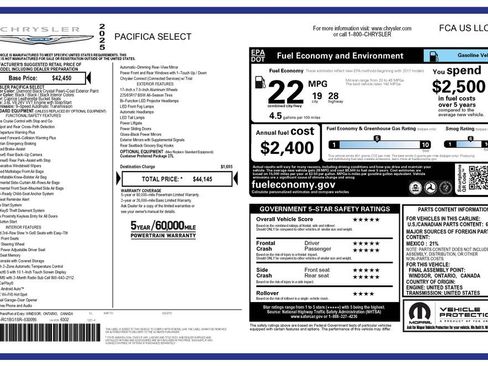 Used 2025 Chrysler Pacifica Select image 2