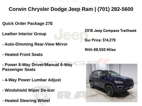 Certified 2018 Jeep Compass Trailhawk w/ Leather Interior Group image 7