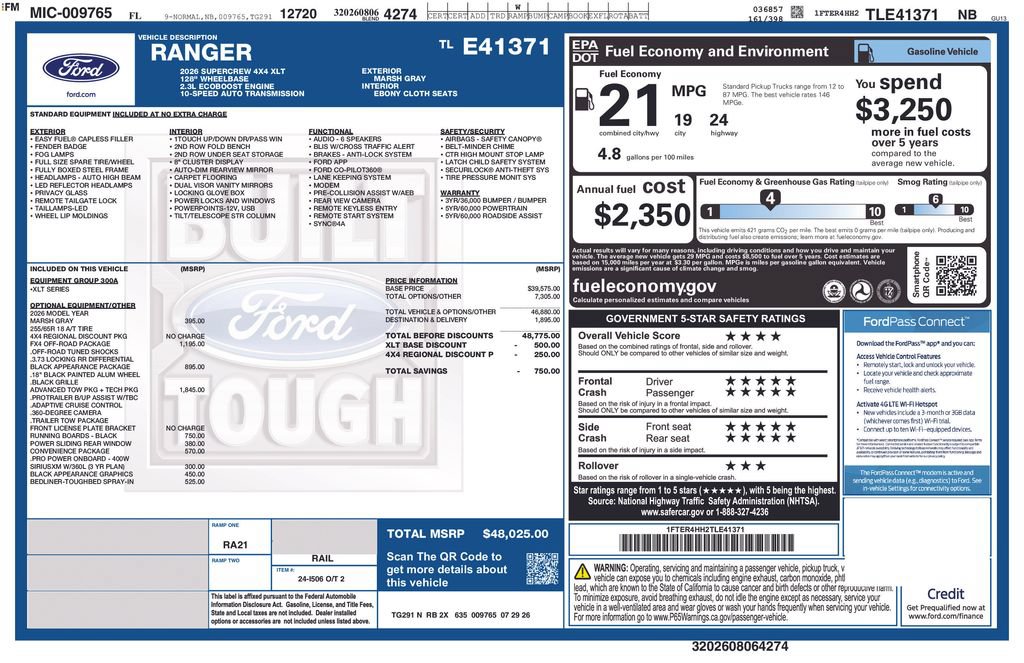 New 2026 Ford Ranger XLT AWD/4WD image 6