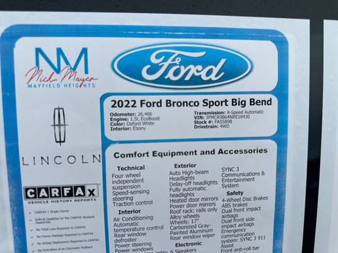 Used 2022 Ford Bronco Sport Big Bend image 39