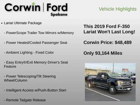 Used 2019 Ford F350 Lariat w/ Lariat Ultimate Package image 7