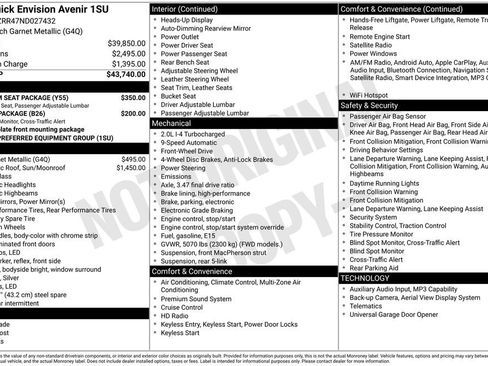 Used 2022 Buick Envision Avenir w/ Premium Seat Package FWD image 13