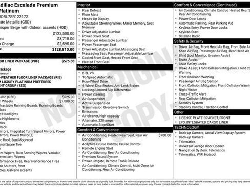 Certified 2025 Cadillac Escalade Premium Luxury Platinum w/ LPO, Floor Liner Package AWD/4WD image 34