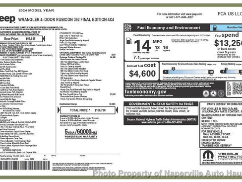 Used 2024 Jeep Wrangler Unlimited Rubicon 392 image 65