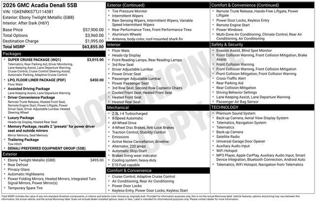 Certified 2026 GMC Acadia Denali w/ Super Cruise Package AWD/4WD image 47