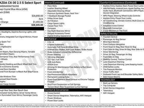 Used 2025 MAZDA CX-30 AWD 2.5 S w/ Select Sport Pkg image 32