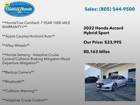 Certified 2022 Honda Accord Sport image 6