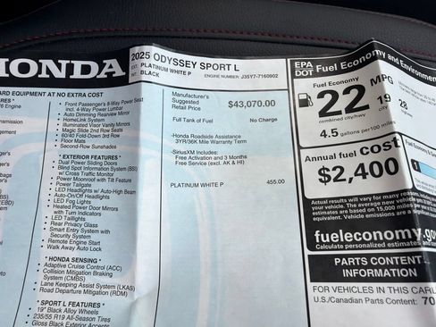 Used 2025 Honda Odyssey Sport-L image 42