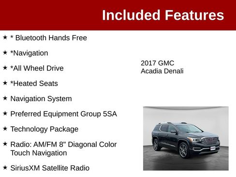 Used 2017 GMC Acadia Denali w/ Technology Package AWD/4WD image 3