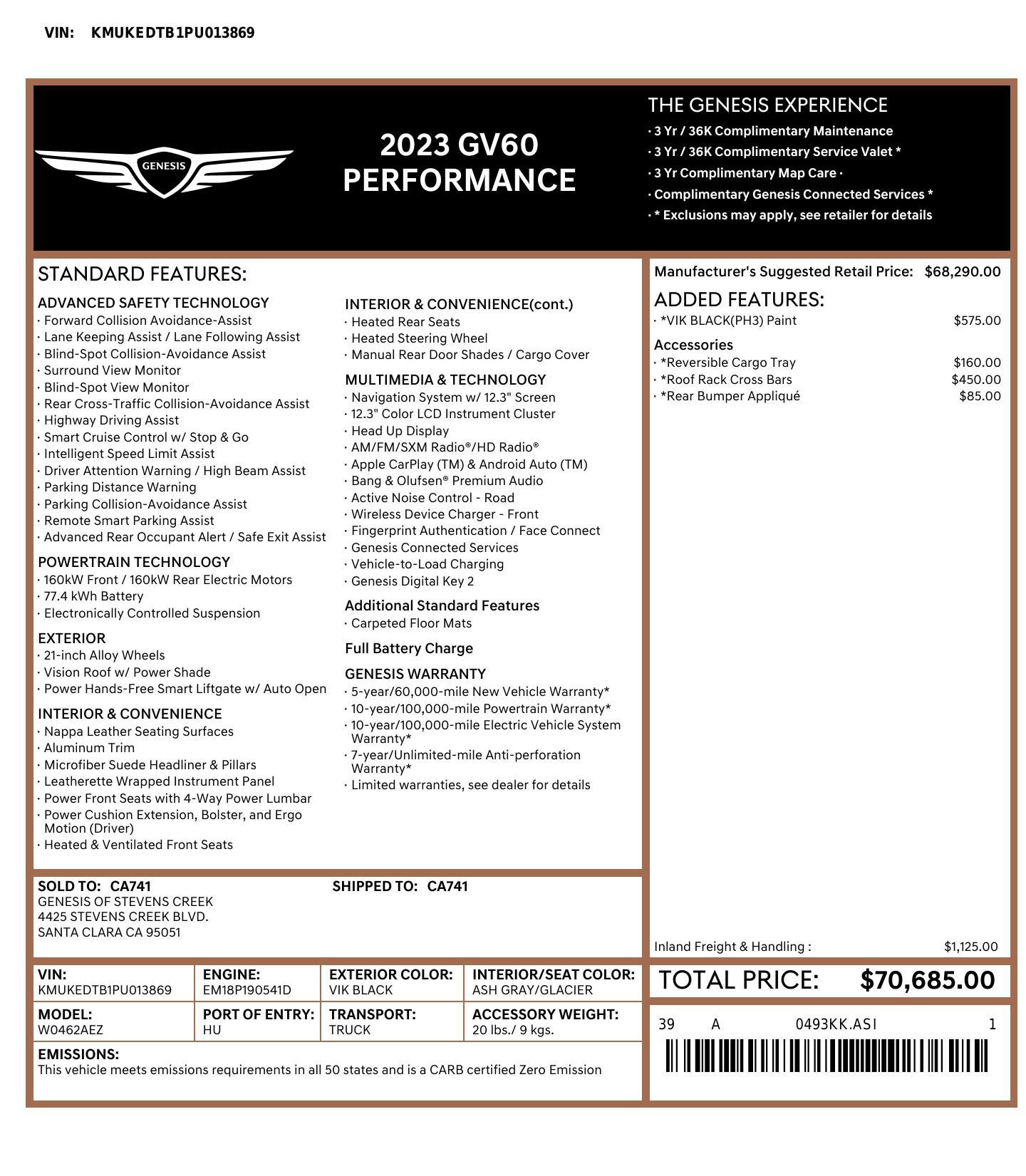 Used 2023 Genesis GV60 Performance AWD/4WD image 3
