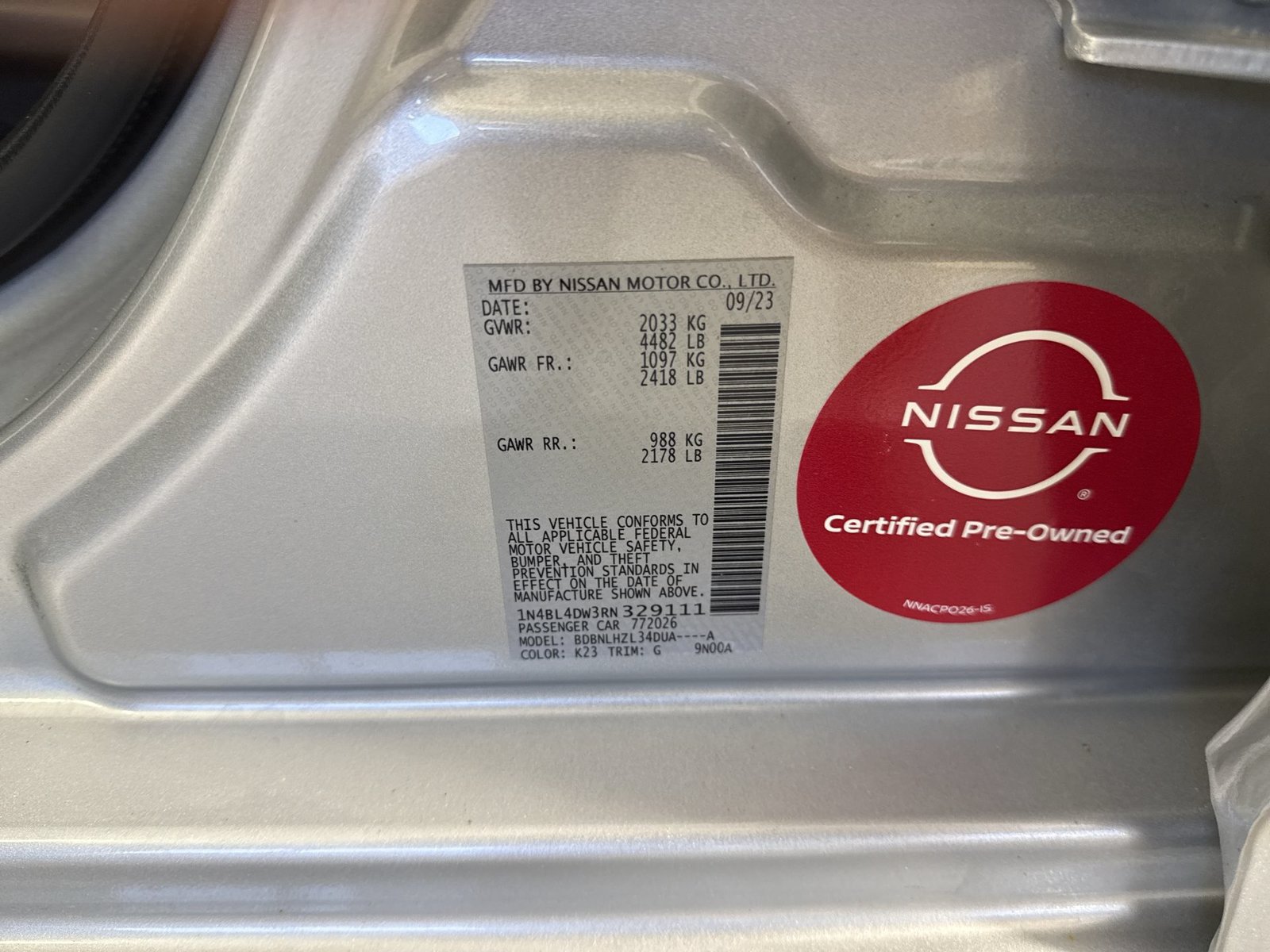 Certified 2024 Nissan Altima 2.5 SV AWD/4WD image 37