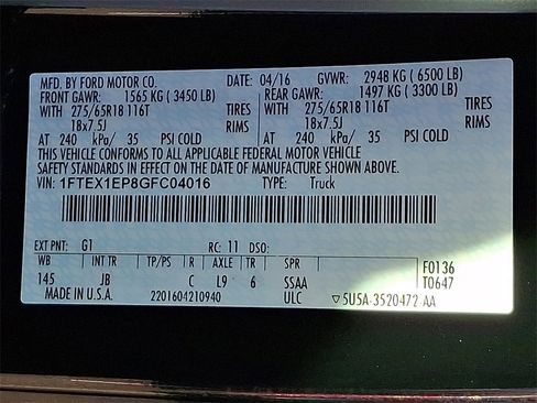 Used 2016 Ford F150 XLT w/ Equipment Group 301A Mid image 28