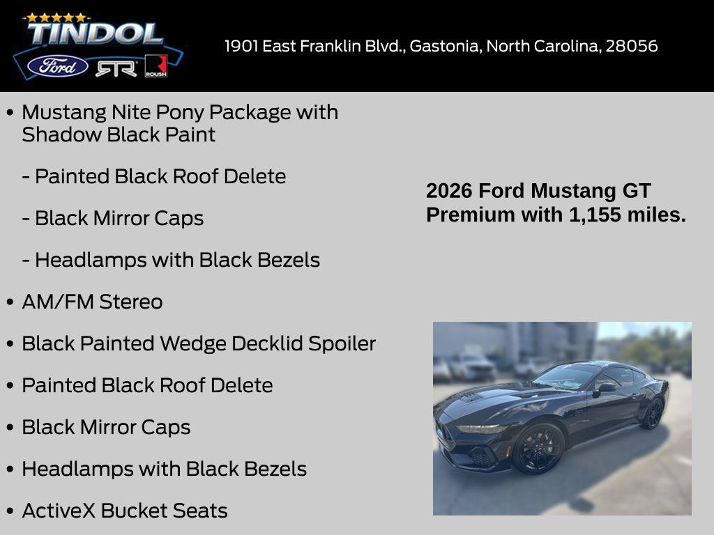 Used 2026 Ford Mustang GT Premium w/ Mustang Nite Pony Package RWD image 14