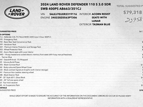 Used 2024 Land Rover Defender 110 S image 2