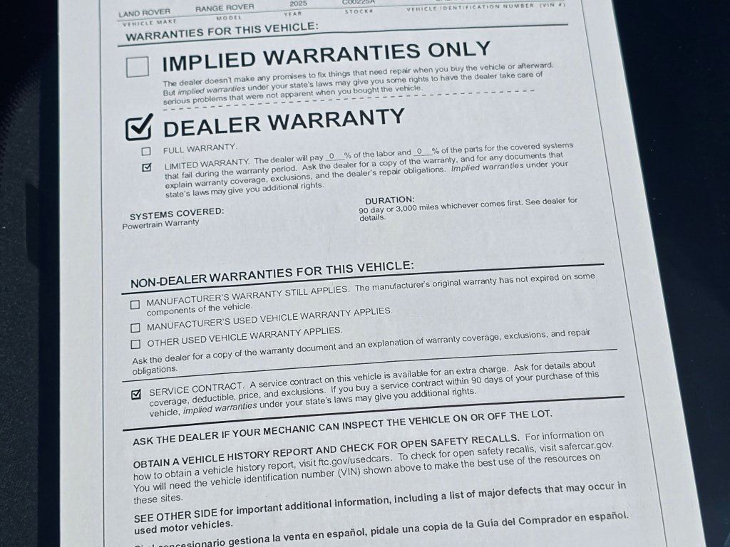 Used 2025 Land Rover Range Rover Long Wheelbase SE AWD/4WD image 46