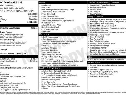 Used 2025 GMC Acadia AT4 w/ LPO, Floor Liner Package image 4