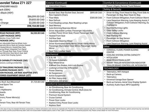 Used 2024 Chevrolet Tahoe Z71 w/ Z71 Off-Road Package AWD/4WD image 1