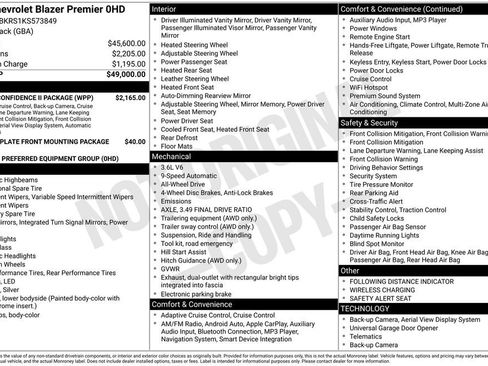 Used 2019 Chevrolet Blazer Premier w/ Driver Confidence II Package image 12